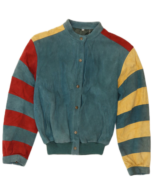 Vintage Womens Bomber Jacket EU 36 Small Green Colourblock