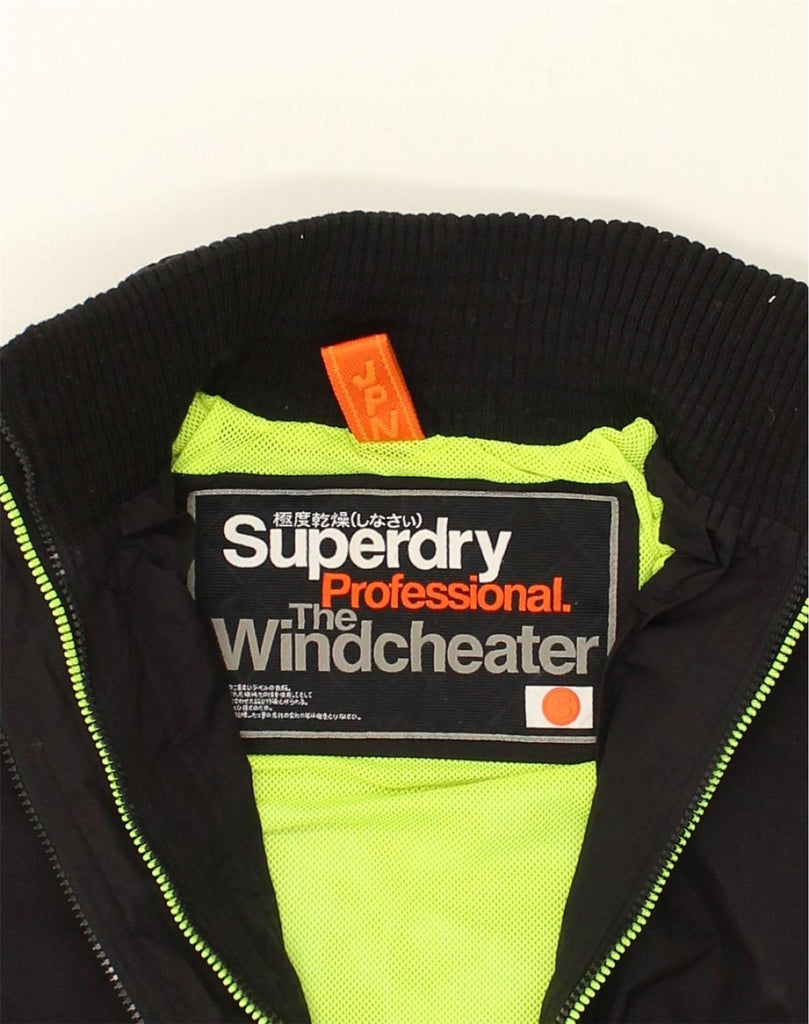 SUPERDRY Womens Windcheater Rain Jacket UK 10 Small Black Nylon | Vintage Superdry | Thrift | Second-Hand Superdry | Used Clothing | Messina Hembry 