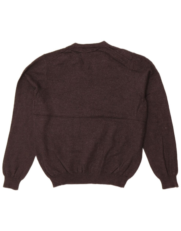Brooks Brothers Womens V-Neck Jumper Sweater UK 14 Medium Grey Merino Wool