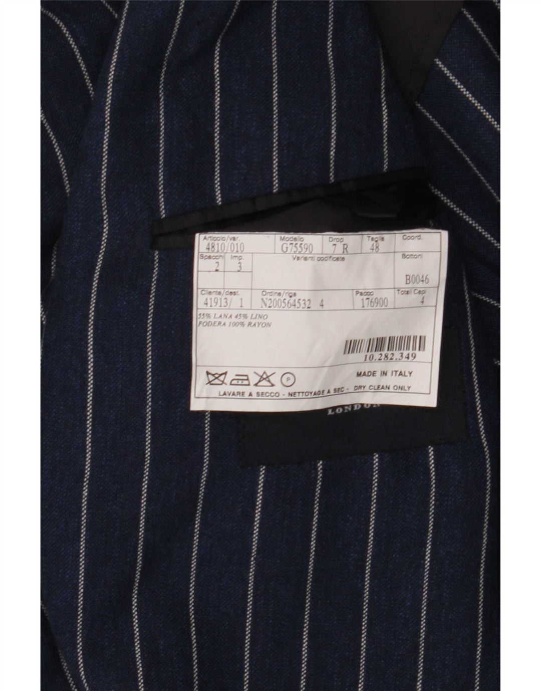 Burberry Mens 2 Button Blazer Jacket IT 48 Medium Navy Blue Pinstripe Wool