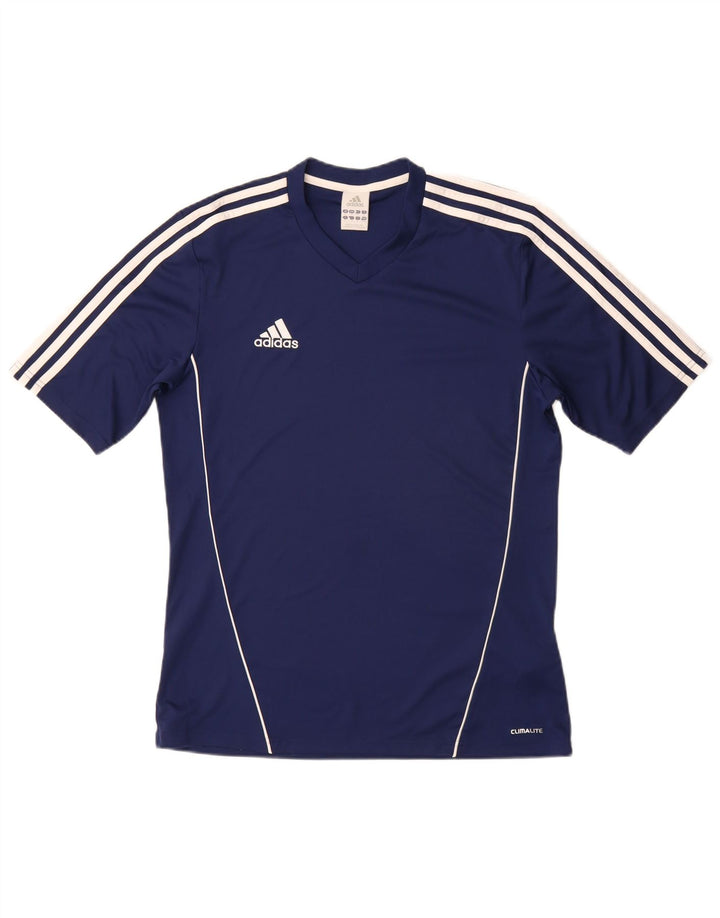 ADIDAS Mens Climalite T-Shirt Top Medium Navy Blue Polyester
