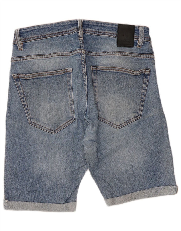 Zara Mens Denim Shorts EU 42 Large W32  Blue