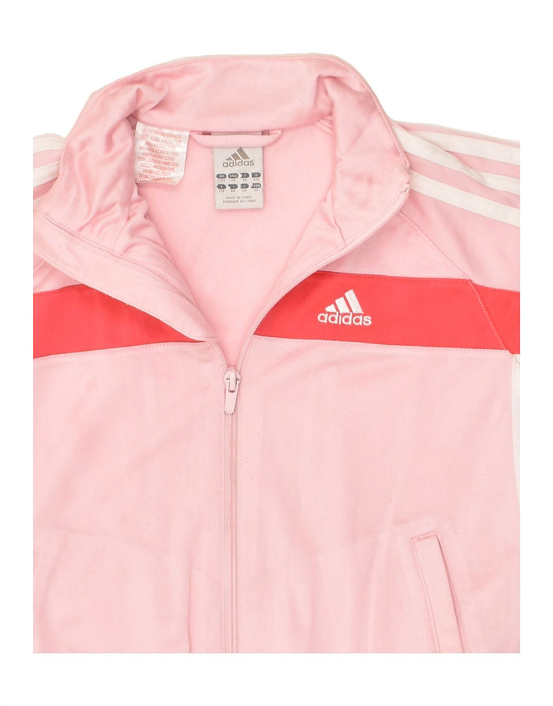 ADIDAS Girls Tracksuit Top Jacket 7-8 Years XS Pink Colourblock Polyester | Vintage Adidas | Thrift | Second-Hand Adidas | Used Clothing | Messina Hembry 