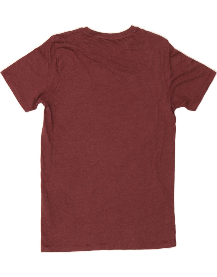 JACK & JONES Mens Graphic T-Shirt Top Medium Burgundy Cotton Vintage Jack & Jones and Second-Hand Jack & Jones from Messina Hembry 