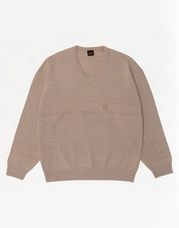 WESTBURY Mens By C&A Loose Fit V-Neck Jumper Sweater Medium Grey Flecked