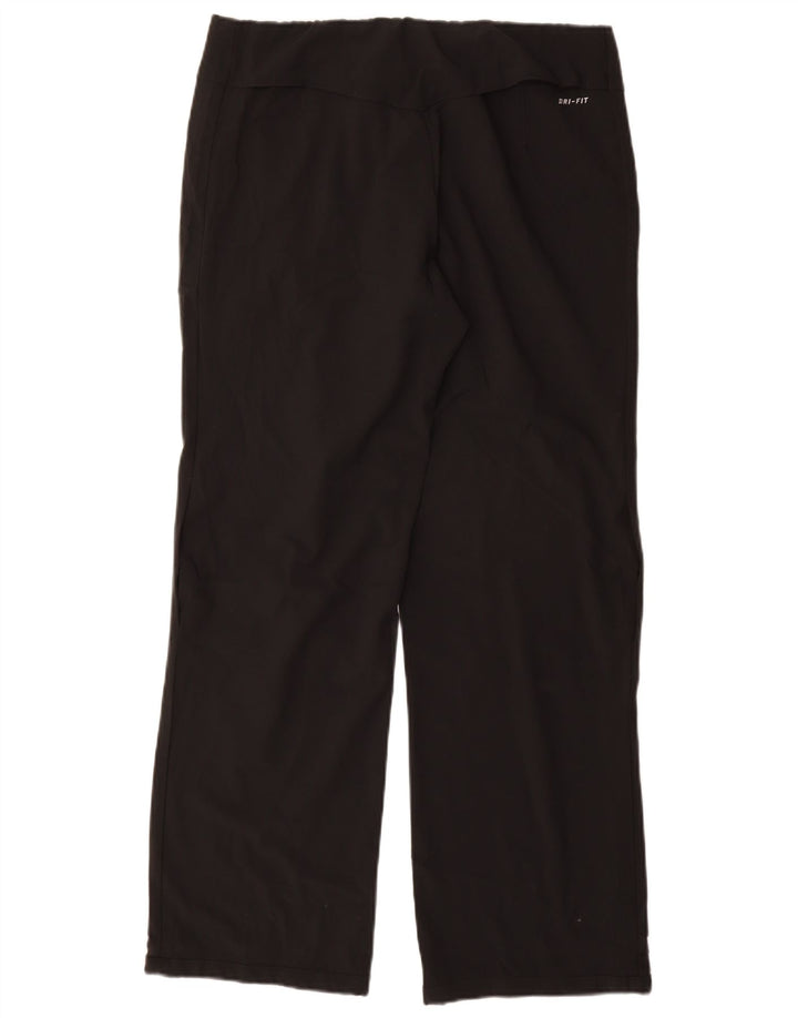 Nike Womens Dri Fit Tracksuit Trousers UK 14 Medium  Black Polyester