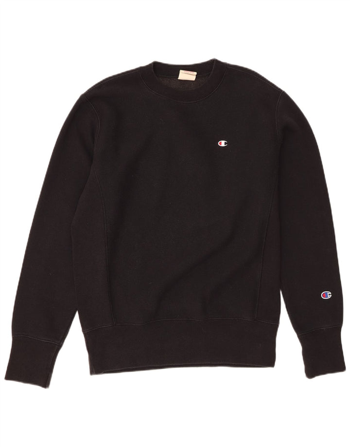Champion Mens Sweatshirt Jumper Small Black Cotton