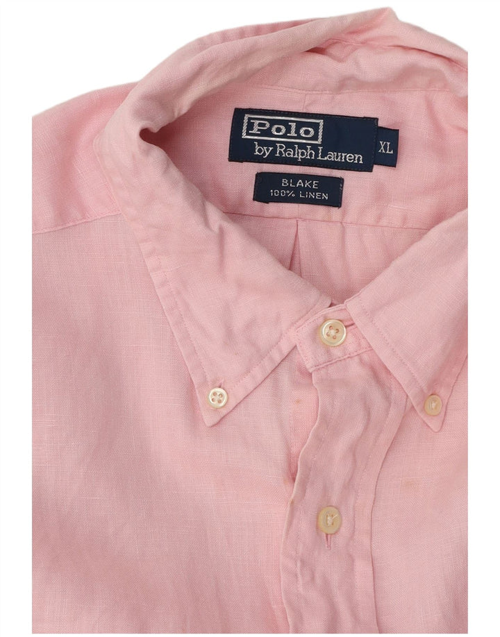 POLO RALPH LAUREN Mens Blake Oversized Shirt XL Pink Linen