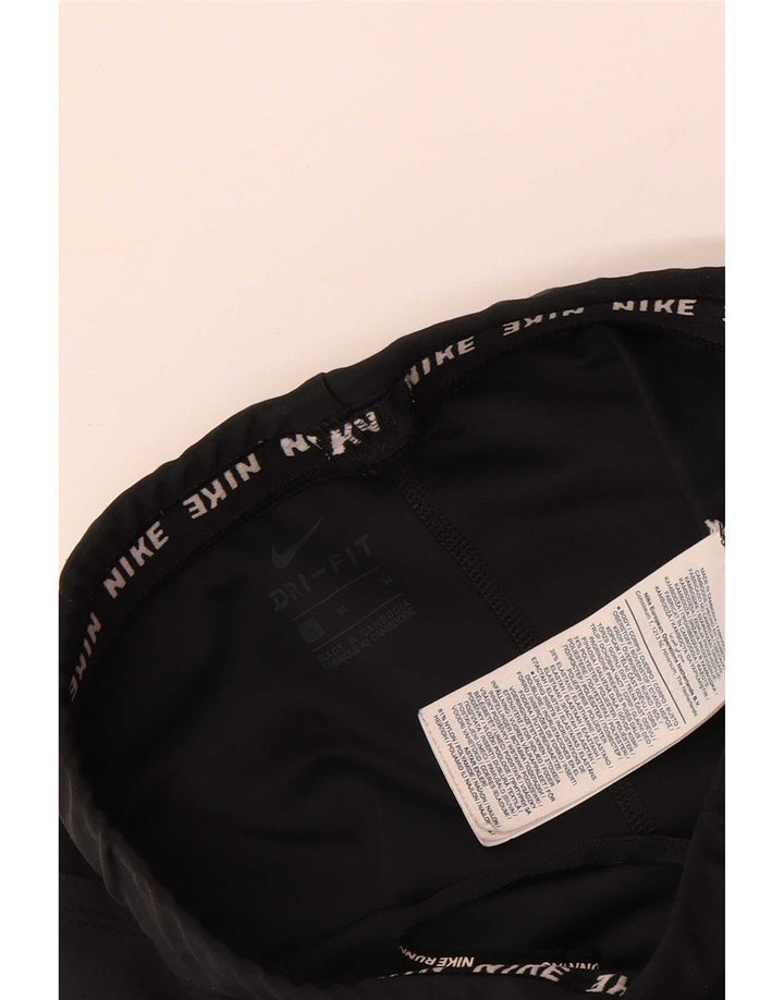 Nike Womens Dri Fit Crop Leggings UK 12 Medium Black Polyester