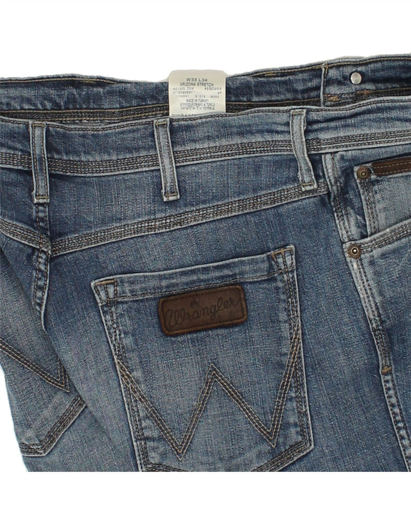 WRANGLER Mens Arizona Stretch Straight Jeans W33 L27  Blue Cotton | Vintage Wrangler | Thrift | Second-Hand Wrangler | Used Clothing | Messina Hembry 