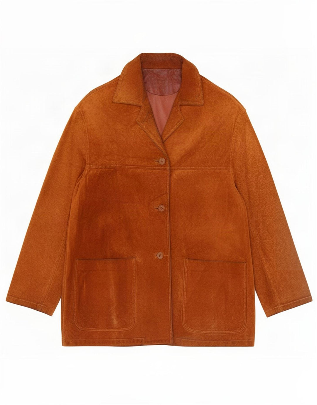 Conbipel Womens Oversized Suede Jacket IT 42 Medium Beige Leather