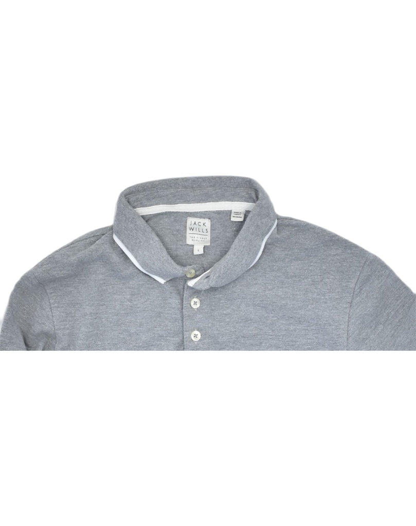 JACK WILLS Mens Polo Shirt Small Grey Cotton | Vintage | Thrift | Second-Hand | Used Clothing | Messina Hembry 