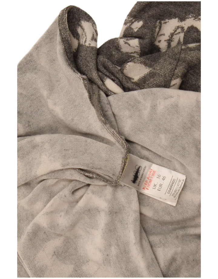 Marks & Spencer Womens Abstract Pattern A-Line Dress UK 16 Large Grey