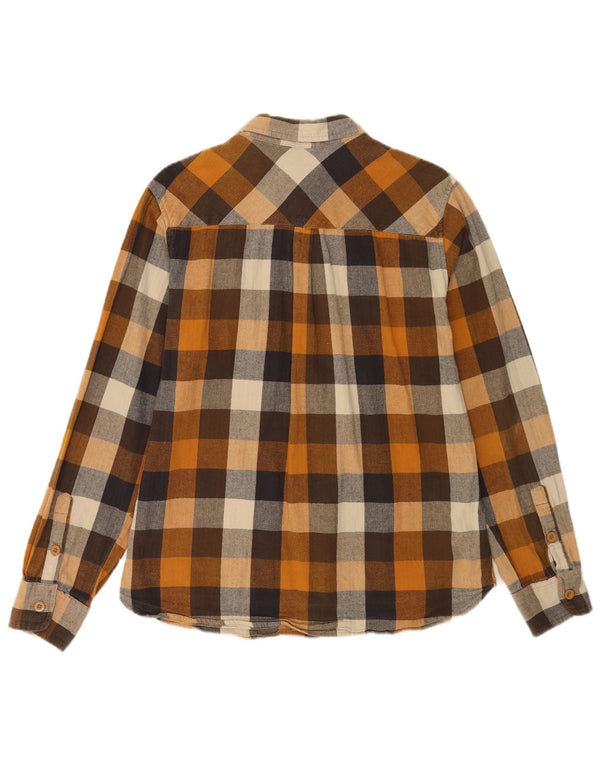 MOUNTAIN WAREHOUSE Mens Flannel Shirt Large Brown Check Cotton