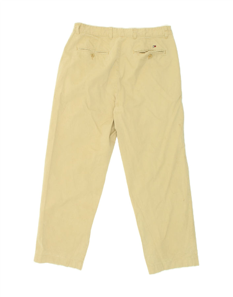 TOMMY HILFIGER Mens Straight Chino Trousers W33 L30 Beige Cotton | Vintage Tommy Hilfiger | Thrift | Second-Hand Tommy Hilfiger | Used Clothing | Messina Hembry 