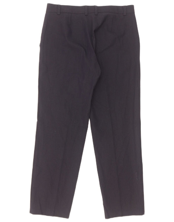 Marks & Spencer Womens Straight Suit Trousers UK 10 Small W30 L28 Navy Blue