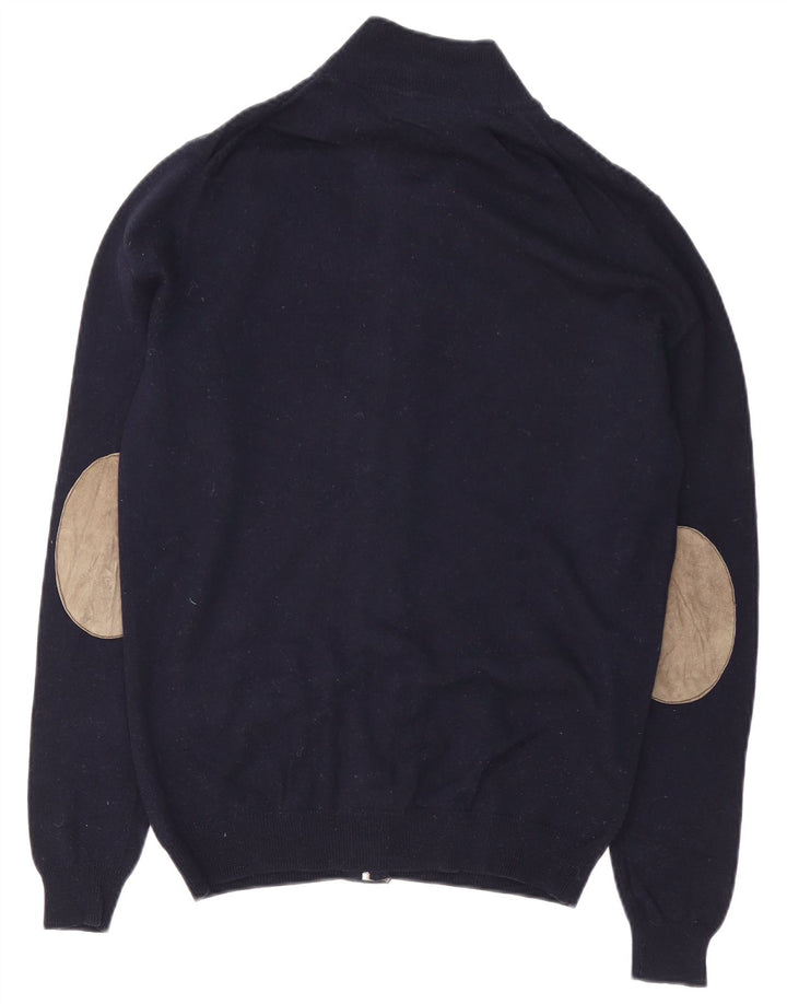 Massimo Dutti Mens Cardigan Sweater Medium Navy Blue