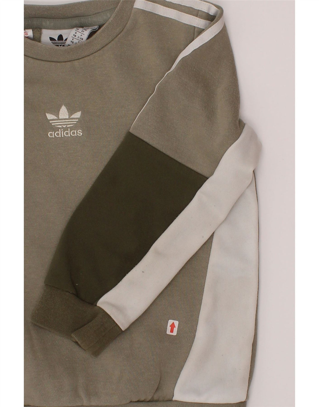 Adidas Boys Sweatshirt Jumper 2-3 Years Grey Colourblock