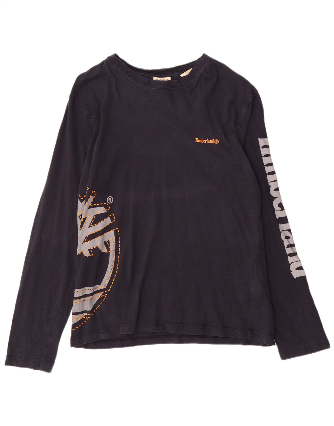 Timberland Mens Graphic Top Long Sleeve XL Navy Blue Cotton