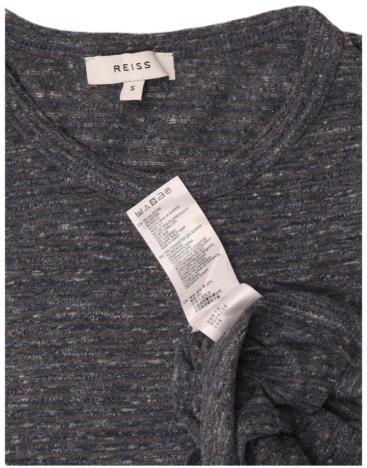 Reiss Mens T-Shirt Top Small Grey Flecked Polyester