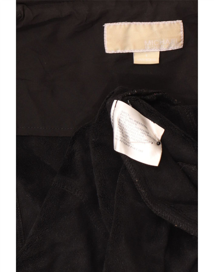 Michael Kors Womens Hooded Parka Jacket UK 10 Small Black Polyester