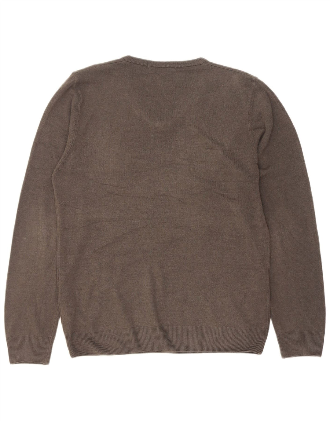 Marks & Spencer Mens V-Neck Jumper Sweater Medium Grey Acrylic