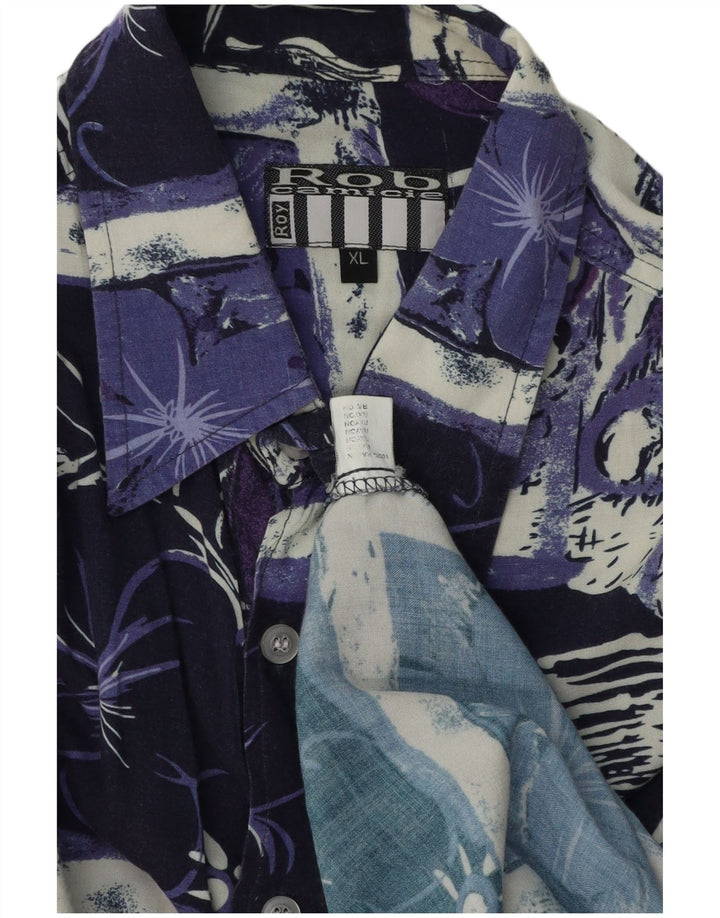 Rob Roy Mens Short Sleeve Shirt XL Multicoloured Patchwork Rayon