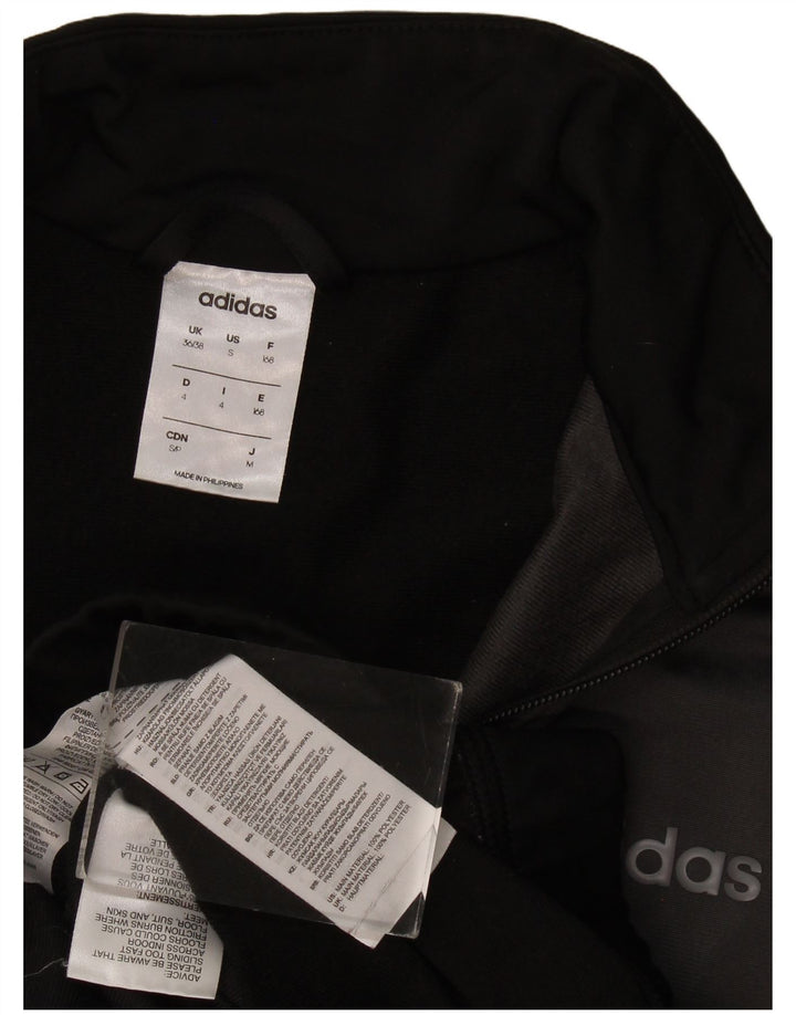 Adidas Mens Tracksuit Top Jacket UK 36/38 Small Black Colourblock Polyester