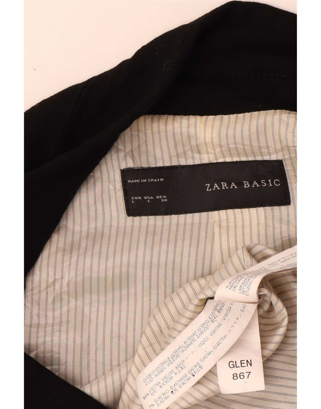Zara Womens 1 Button Blazer Jacket UK 16 Large Black Viscose