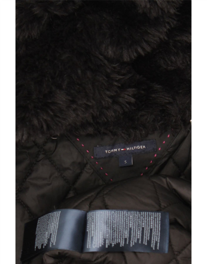 Tommy Hilfiger Womens Hooded Oversized Parka Jacket UK 10 Small Black