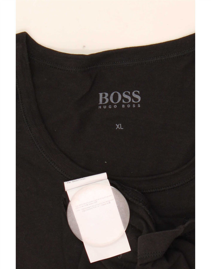 Hugo Boss Mens T-Shirt Top XL Black Cotton