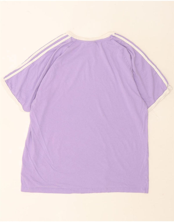 Adidas Mens T-Shirt Top XL Purple Cotton