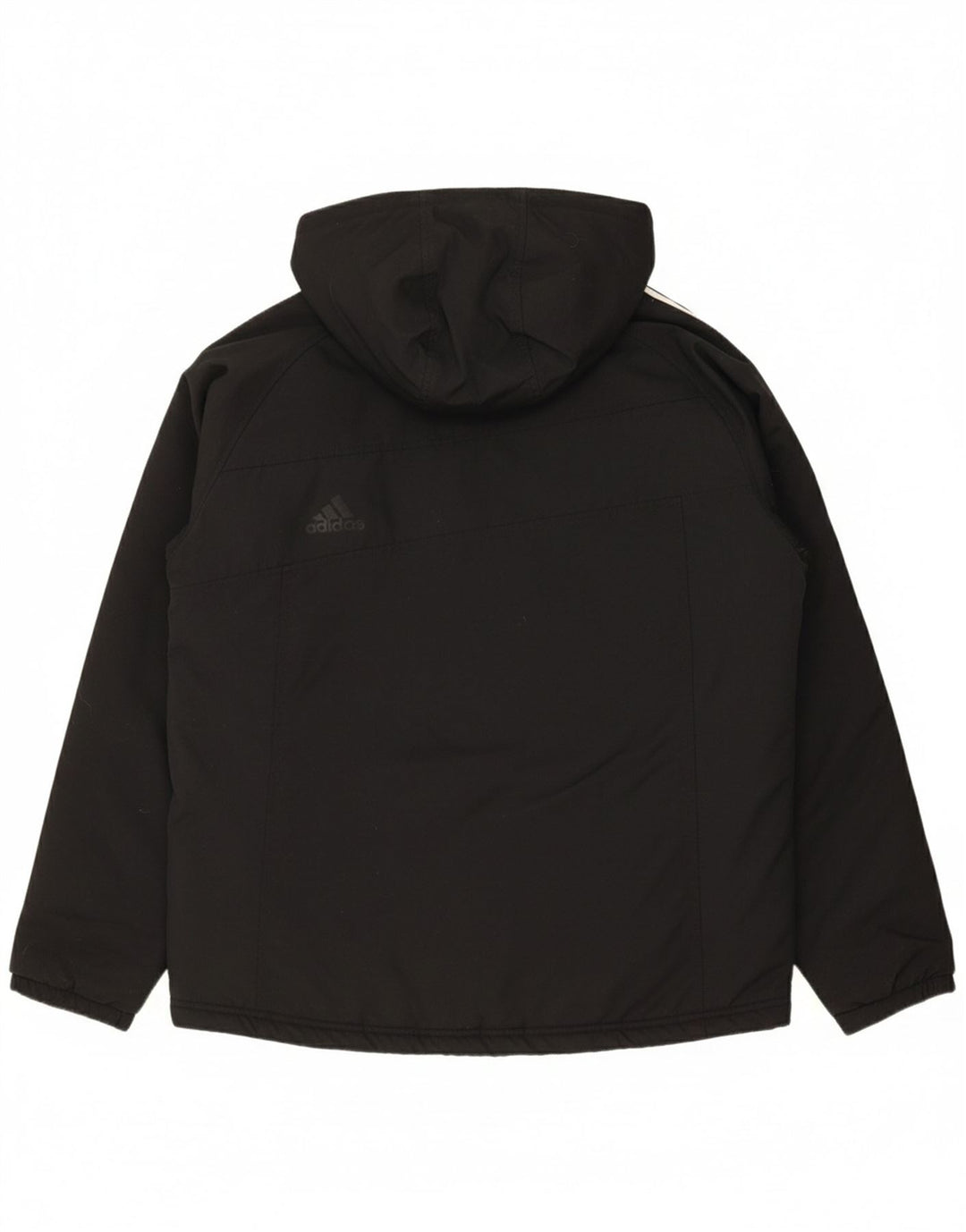 ADIDAS Mens Hooded Padded Jacket UK 36 Small Black Polyester