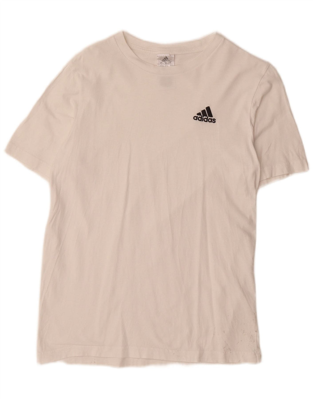 Adidas Mens T-Shirt Top Small White Cotton