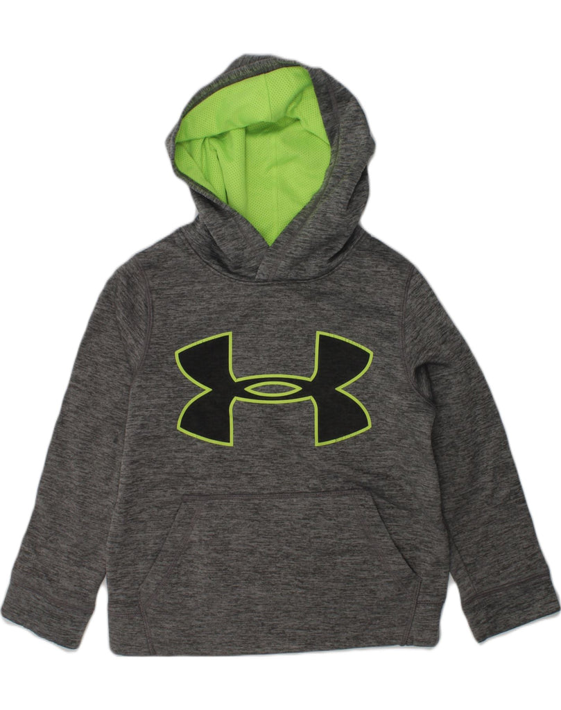 UNDER ARMOUR Boys Graphic Hoodie Jumper 5-6 Years XS Grey Flecked | Vintage Under Armour | Thrift | Second-Hand Under Armour | Used Clothing | Messina Hembry 