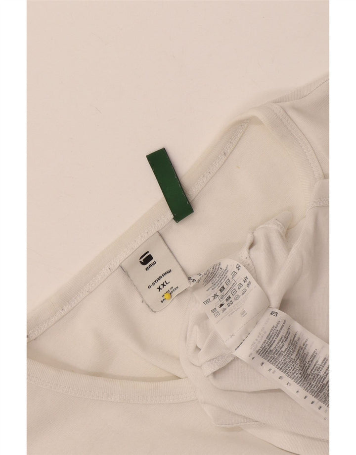 G-Star Mens T-Shirt Top 2XL White Cotton