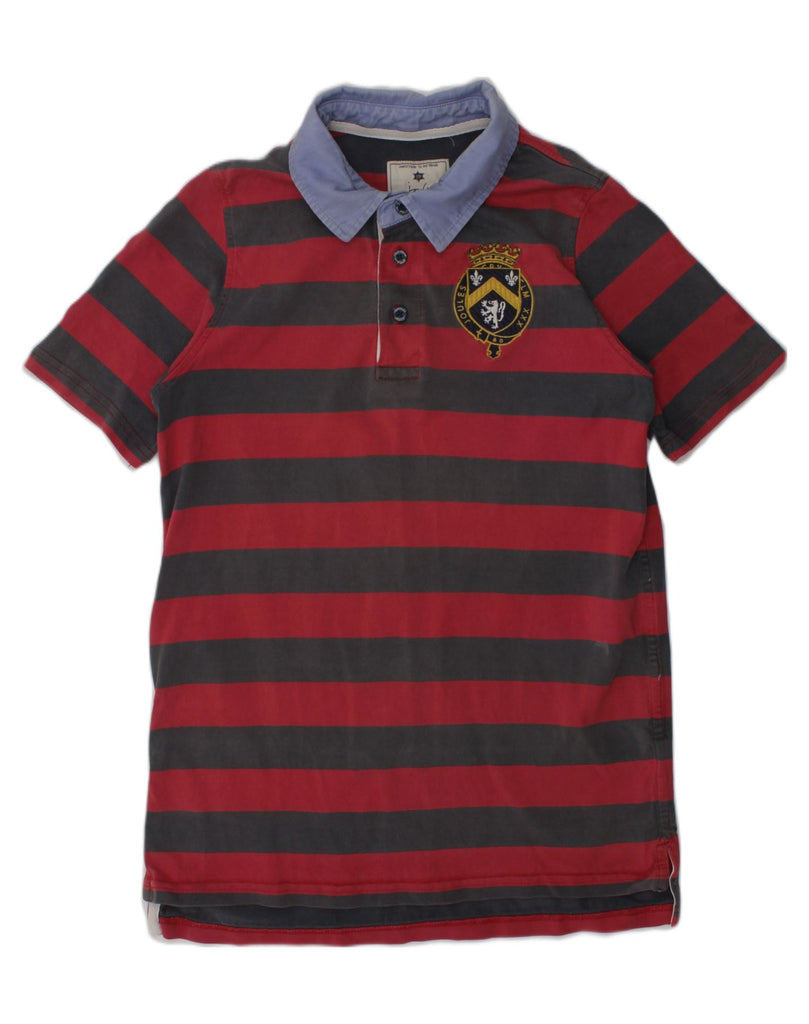 JOULES Boys Polo Shirt 11-12 Years Red Striped Cotton | Vintage Joules | Thrift | Second-Hand Joules | Used Clothing | Messina Hembry 