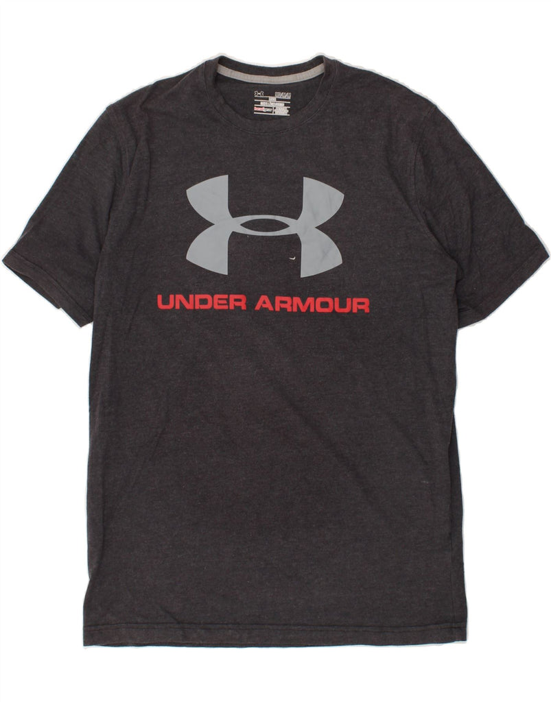 UNDER ARMOUR Mens Heat Gear Graphic T-Shirt Top Medium Grey | Vintage Under Armour | Thrift | Second-Hand Under Armour | Used Clothing | Messina Hembry 