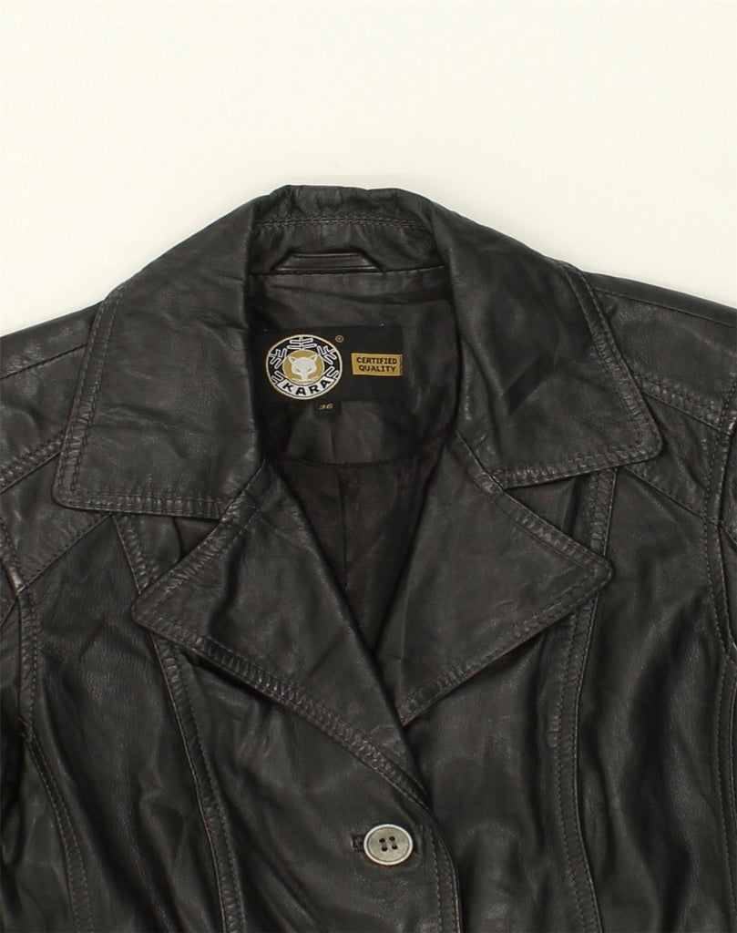 VINTAGE Womens Leather Jacket EU 36 Small Black Leather | Vintage Vintage | Thrift | Second-Hand Vintage | Used Clothing | Messina Hembry 