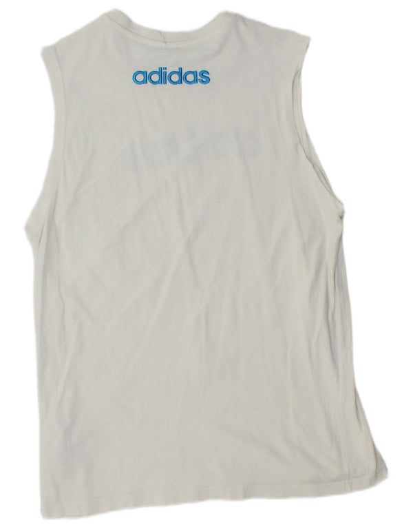 Adidas Mens Graphic Vest Top Medium White Cotton