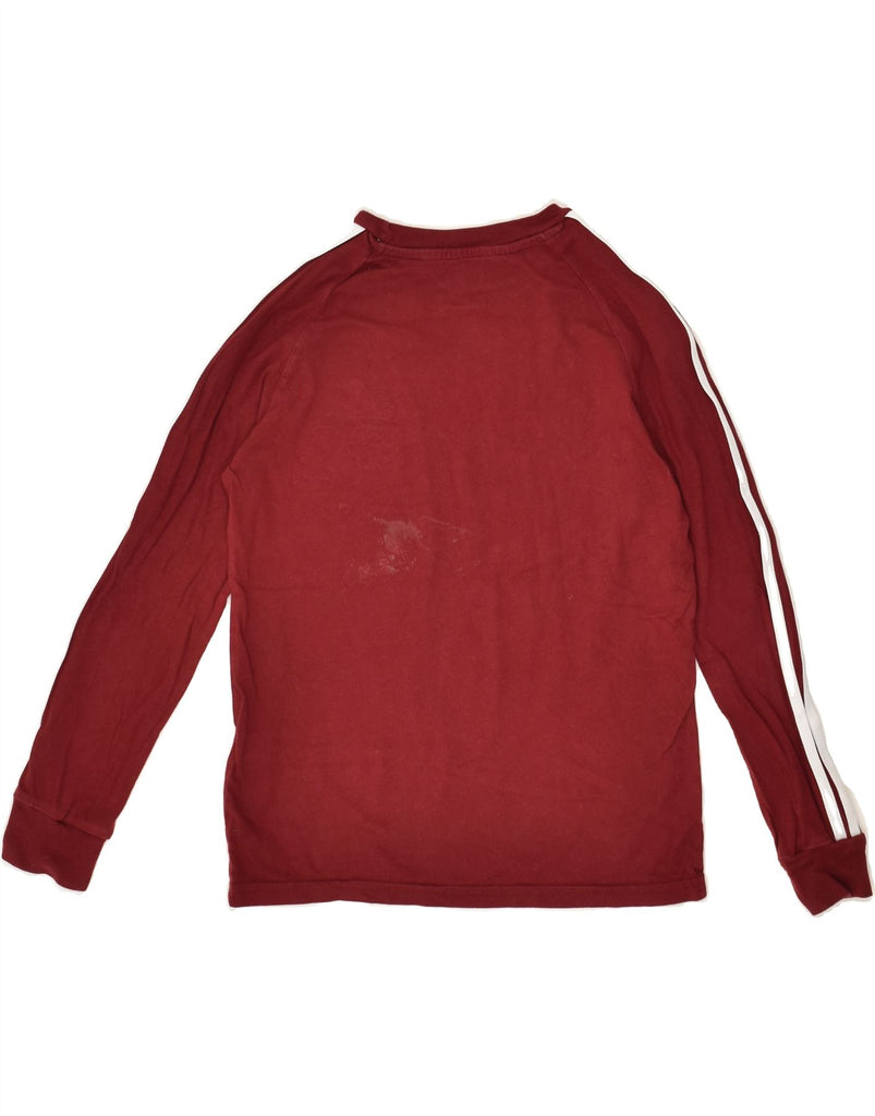 ADIDAS Boys Top Long Sleeve 9-10 Years Burgundy Cotton | Vintage Adidas | Thrift | Second-Hand Adidas | Used Clothing | Messina Hembry 