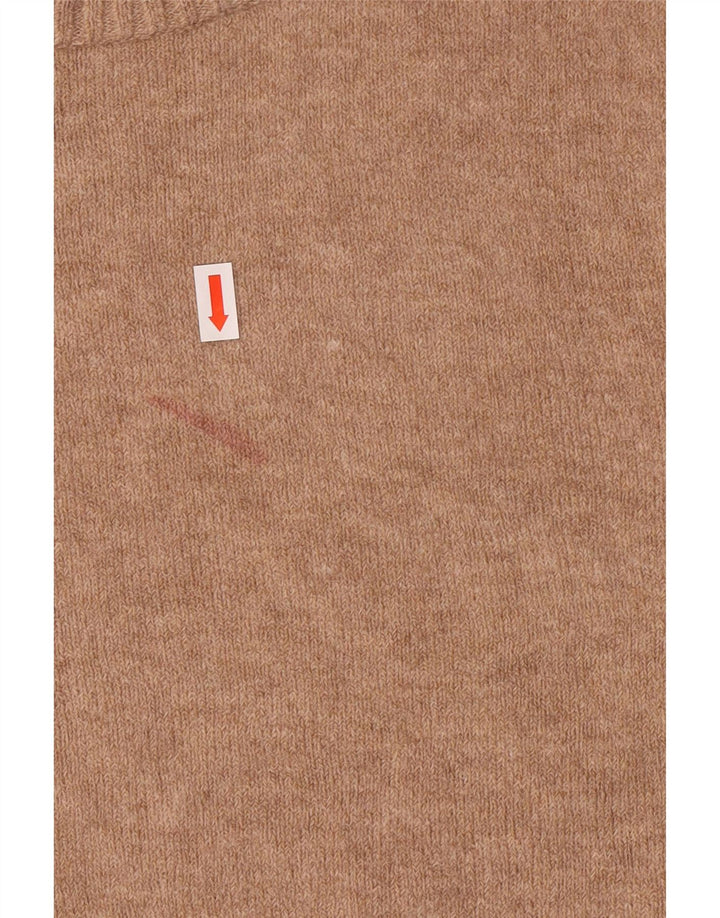 J. CREW Womens Crew Neck Jumper Sweater UK 14 Medium Brown Nylon