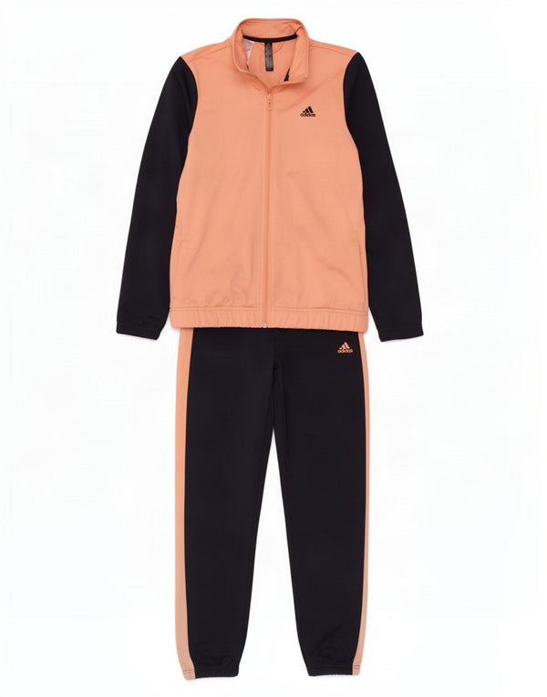 Adidas Girls Graphic Full Tracksuit 14-15 Years Navy Blue Colourblock