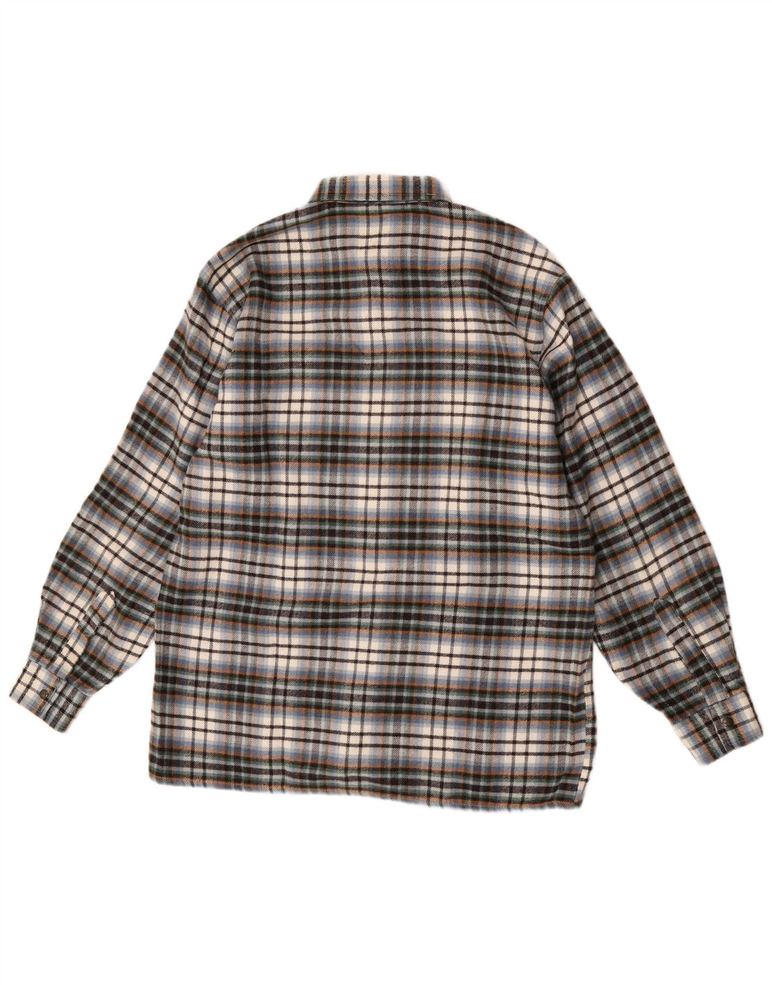 Vintage Mens Overshirt Shirt Large Multicoloured Check Wool