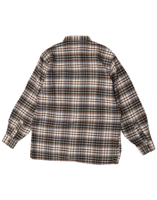 Vintage Mens Overshirt Shirt Large Multicoloured Check Wool