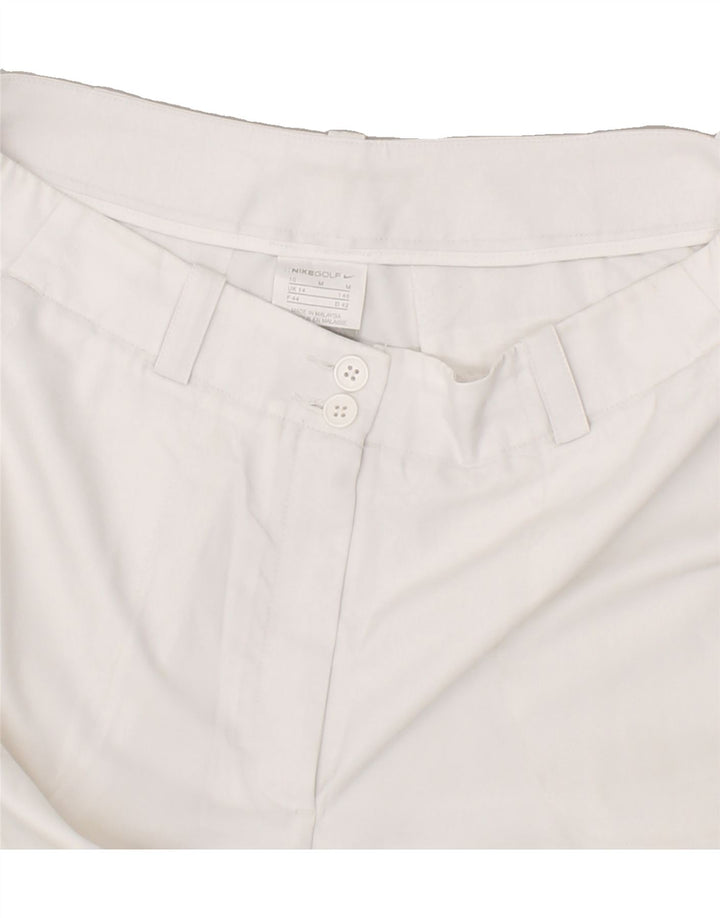NIKE Womens Straight Capri Trousers UK 14 Medium W34 L23 White Polyester Vintage Nike and Second-Hand Nike from Messina Hembry 