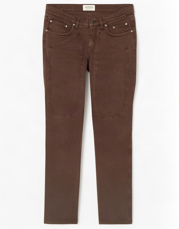 Jeckerson Womens Straight Jeans W27 L30 Brown Cotton