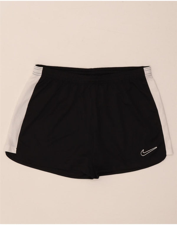 Nike Womens Sport Shorts UK 16 Large Black Colourblock Polyester