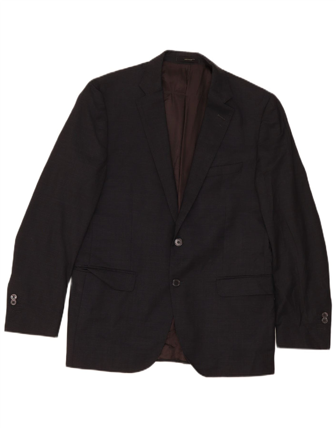Massimo Dutti Mens 2 Button Blazer Jacket EU 52 Large Black Wool