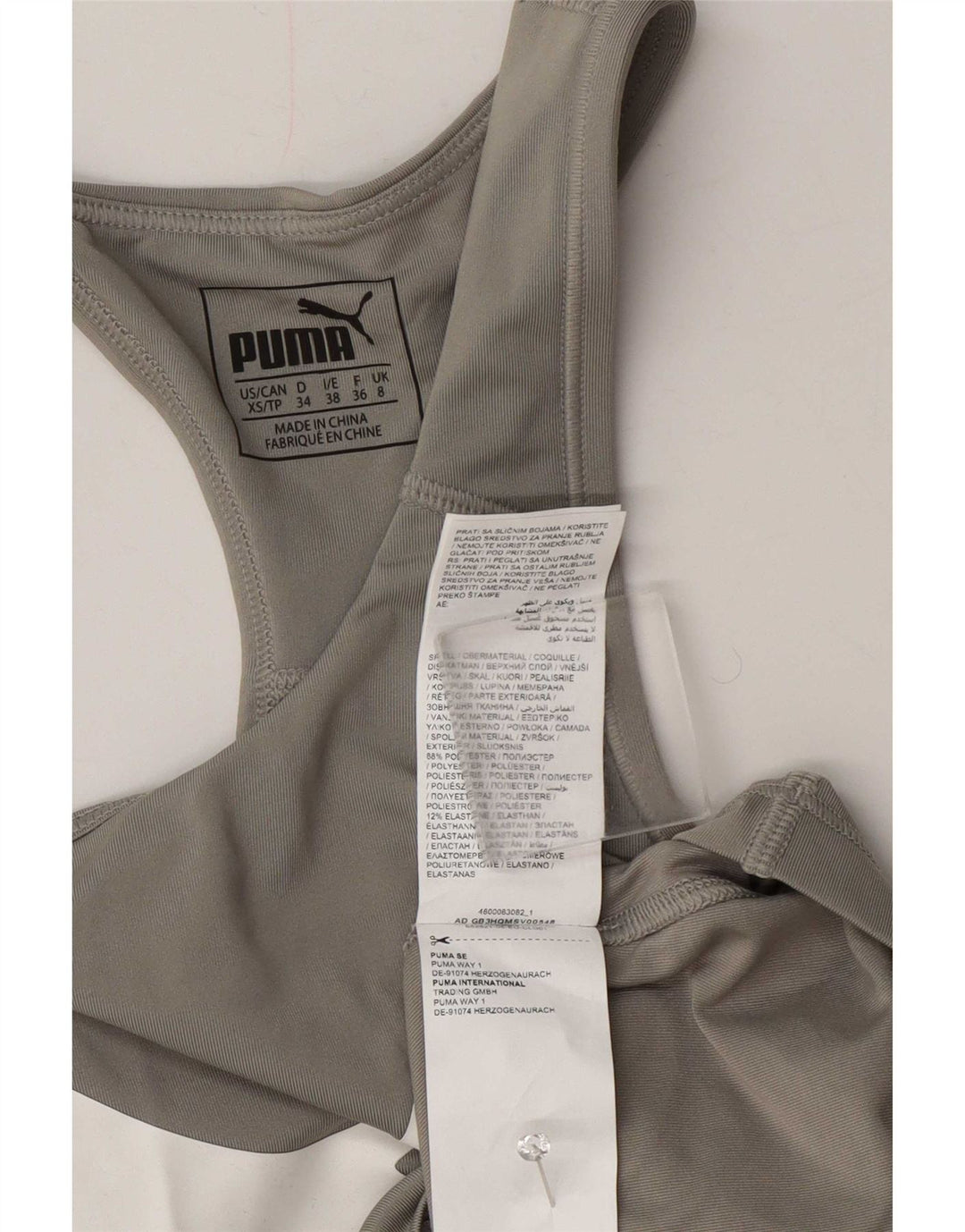 Puma Womens Graphic Vest Top UK 8 Small Grey Polyester